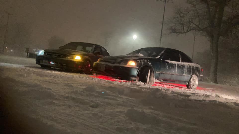 Cars iced over Tuesday evening as Racine County gets hit with first significant snowfall of the season